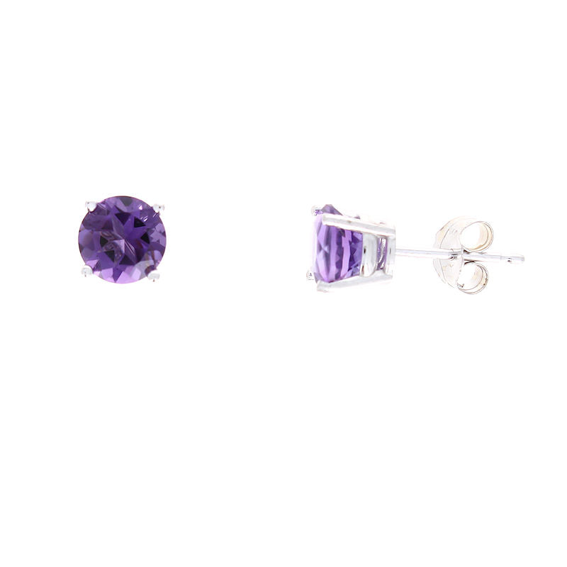 Ladies 14kt White Gold 1.40cts Amethyst Earrings