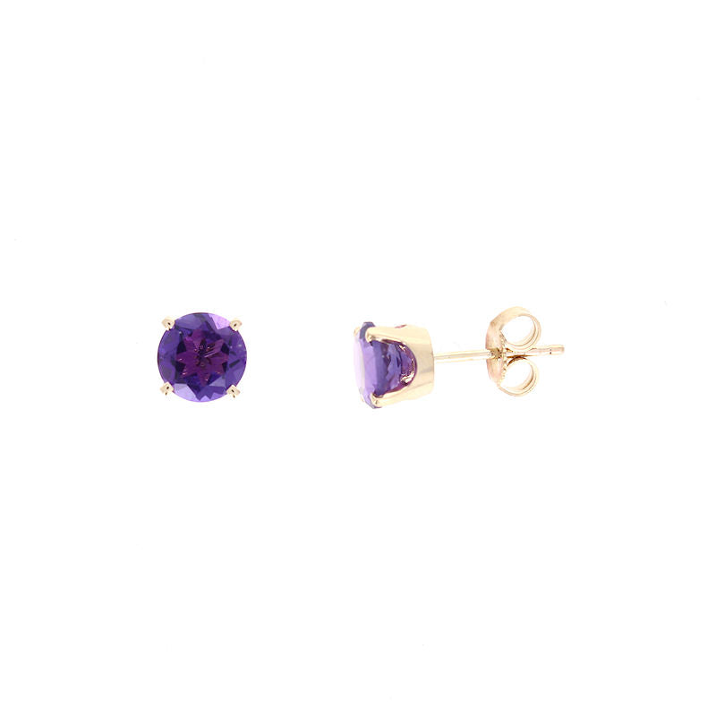 Ladies 14kt Yellow Gold 1.50cts Amethyst Earrings