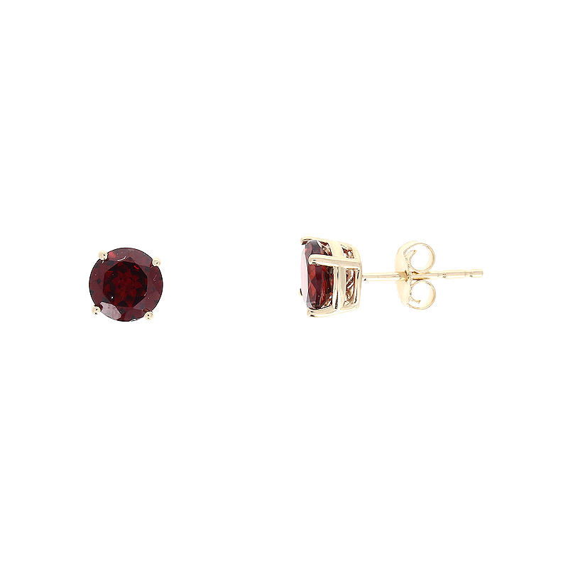 Ladies 14kt Yellow Gold 2.10cts Garnet Earrings