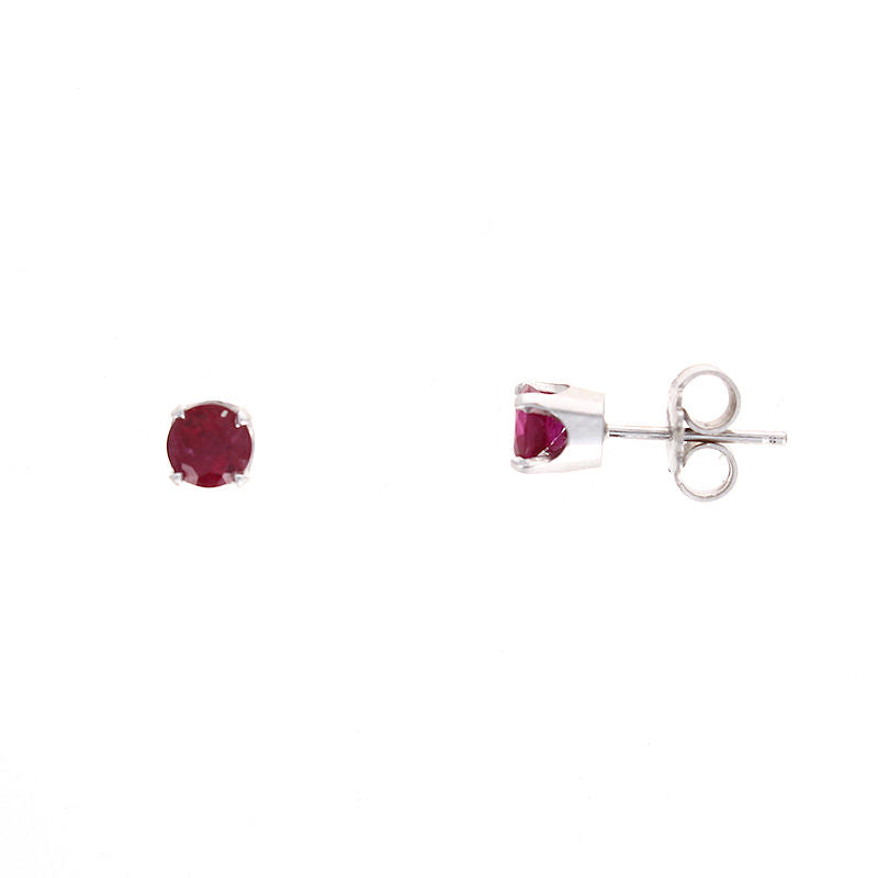 Ladies 14kt White Gold 0.96cts Ruby Earrings