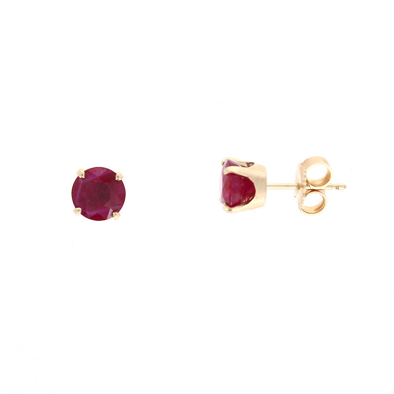 Ladies 14kt Yellow Gold 2.25cts Ruby Earrings