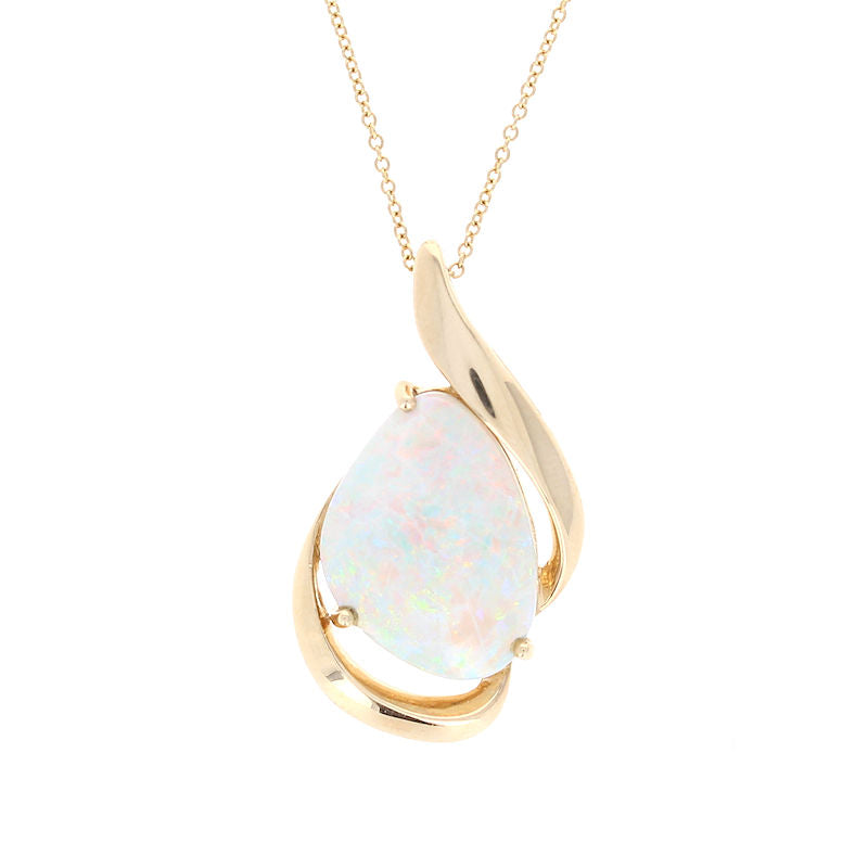 Ladies 14kt Yellow Gold 19x13.60 Opal Pendant
