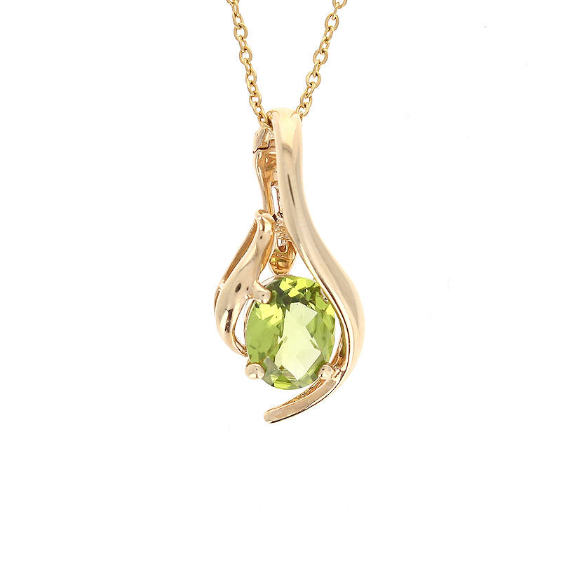 Ladies 14kt Yellow Gold 2.00ct Peridot Pendant
