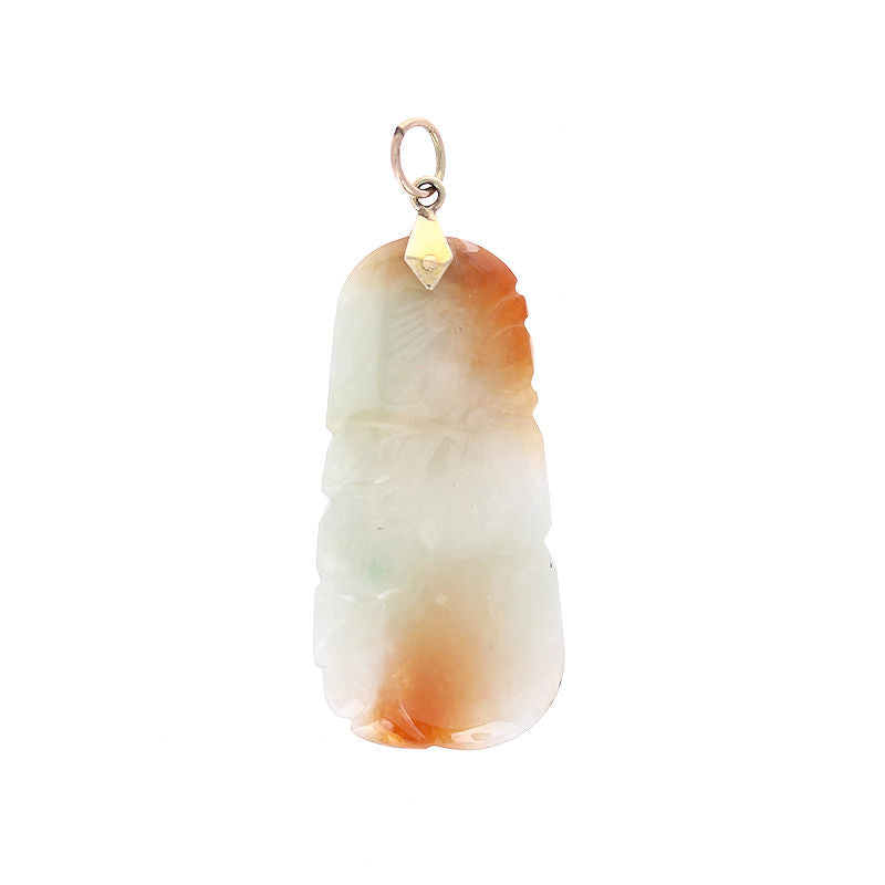 Ladies 14kt Yellow Gold Jade Pendant