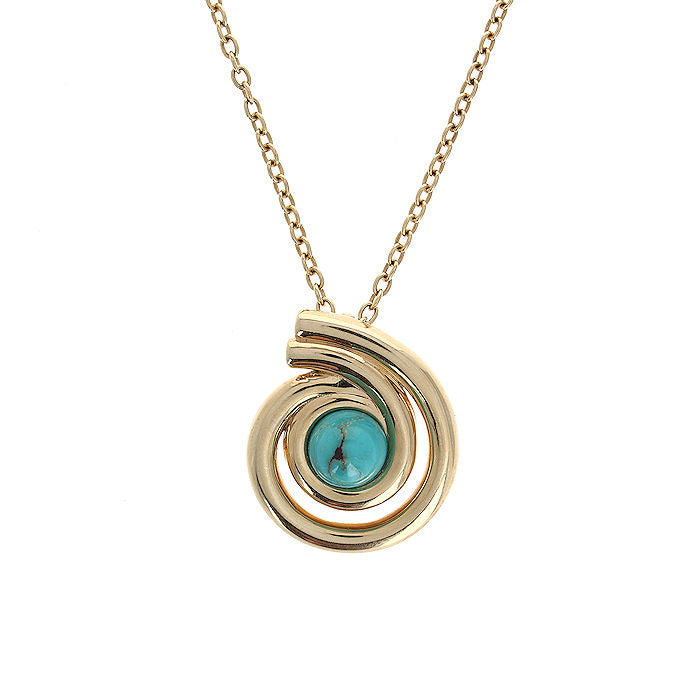 Ladies 14kt Yellow Gold Turqouise Pendant
