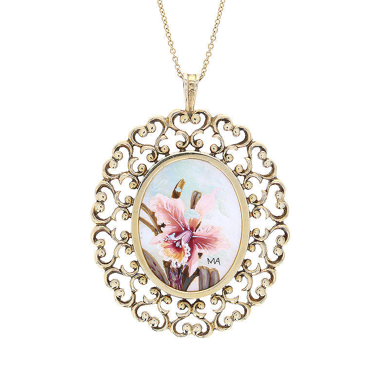 Ladies 14kt Yellow Gold Mother Of Pearl Pendant