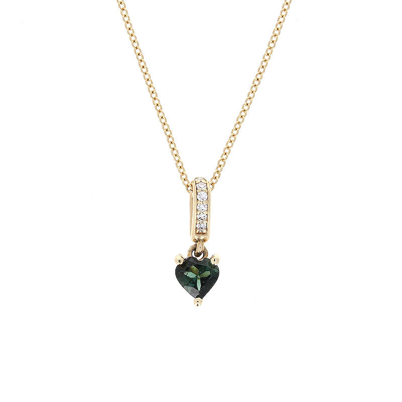 Ladies 14kt Yellow Gold Tourmaline and Diamond Pendant