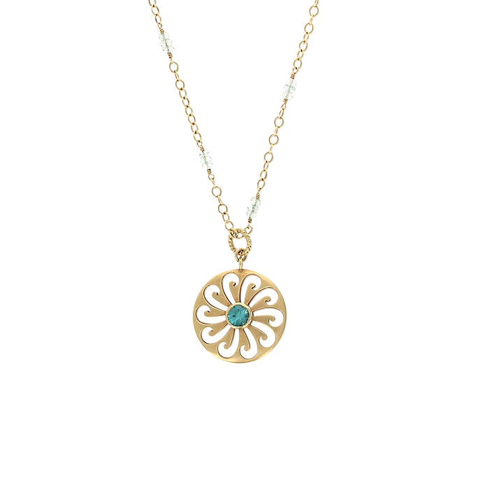 Ladies 18kt Yellow Gold 1.00ct Tourmaline Neklace