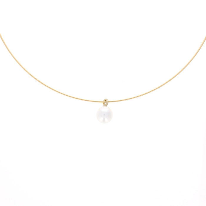 Ladies 18kt Yellow Gold Pearl Collar Necklace