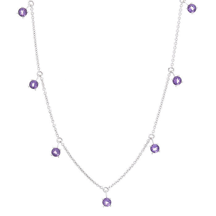Ladies 14kt White Gold 0.43cts Amethyst Neclace