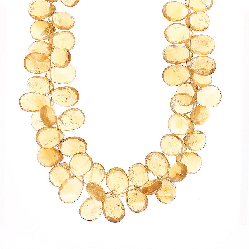 Ladies 14kt Yellow Gold Faceted Citrine Necklace