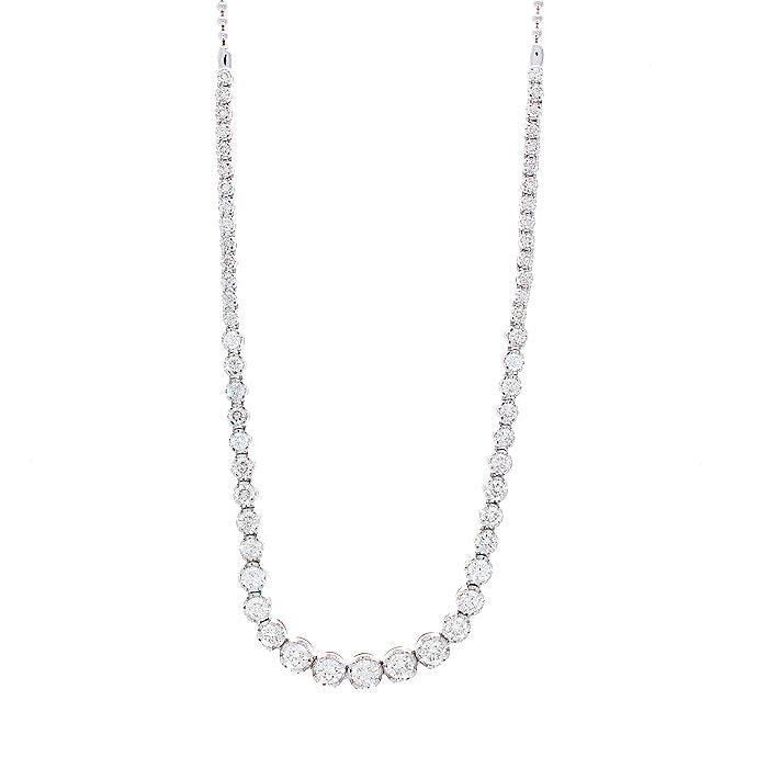 Ladies 14kt White Gold 3.00cts Diamond Necklace