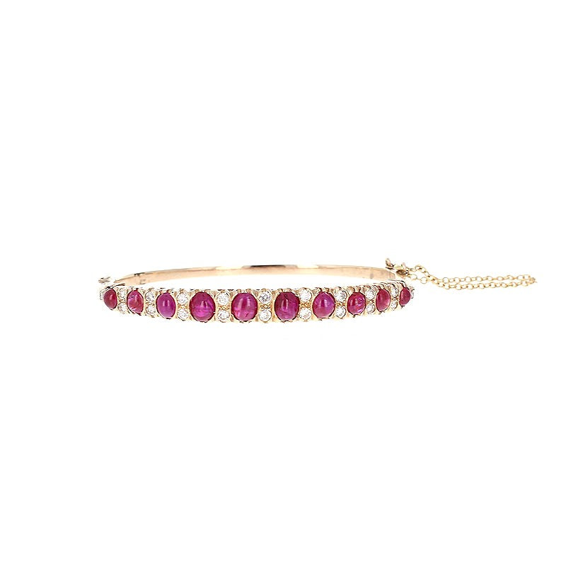 Ladies 14kt Yellow Gold 6.50ct Ruby and 0.75cts Diamond Bracelet