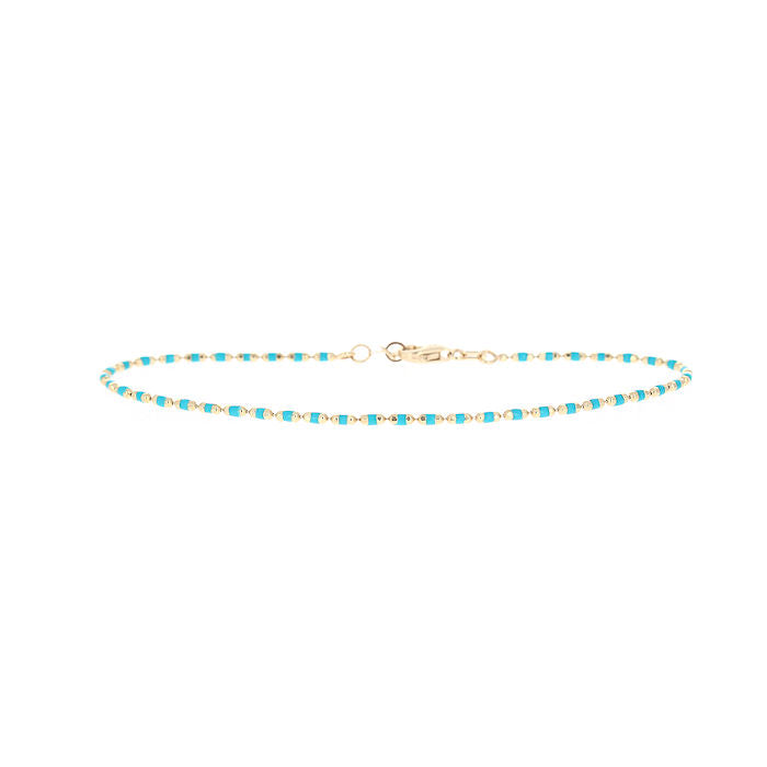 Ladies 14kt Yellow Gold Turquoise Bracelet