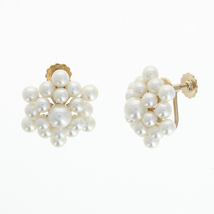 Ladies 14kt Yellow Gold 3.8-6mm Pearl Earrings