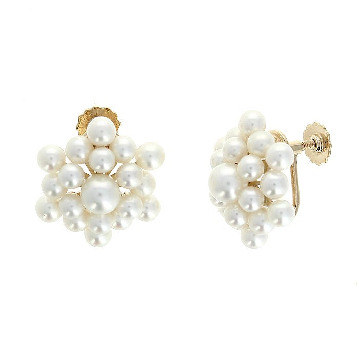 Ladies 14kt Yellow Gold 3.8-6mm Pearl Earrings