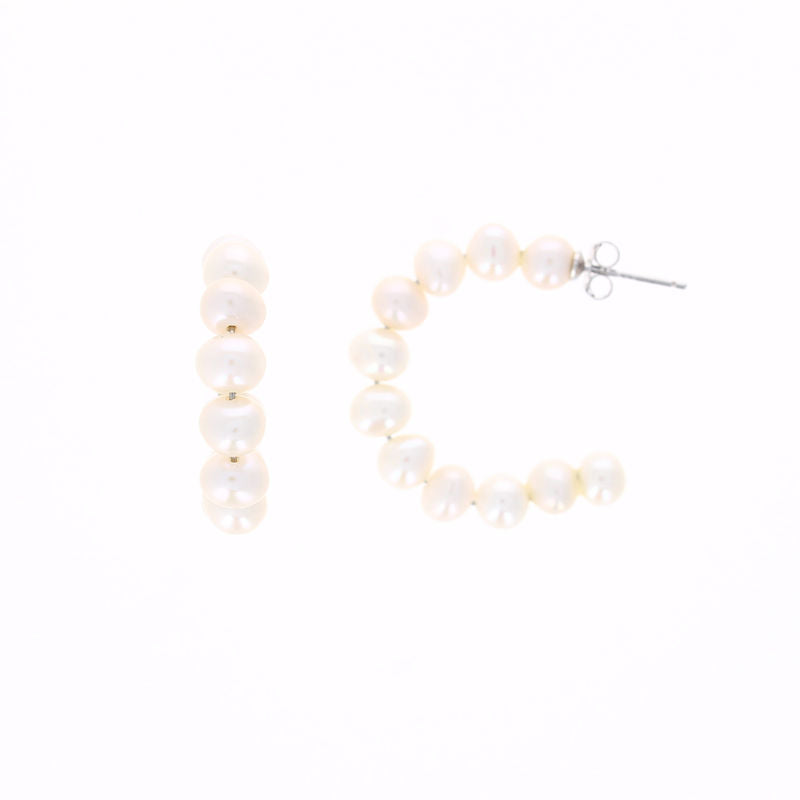 Ladies Sterling Silver Freshwater Pearl Earrings
