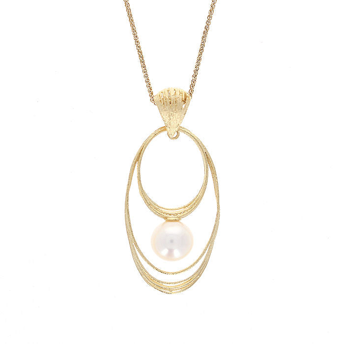 Ladies 14kt Yellow Gold Pearl Pendant