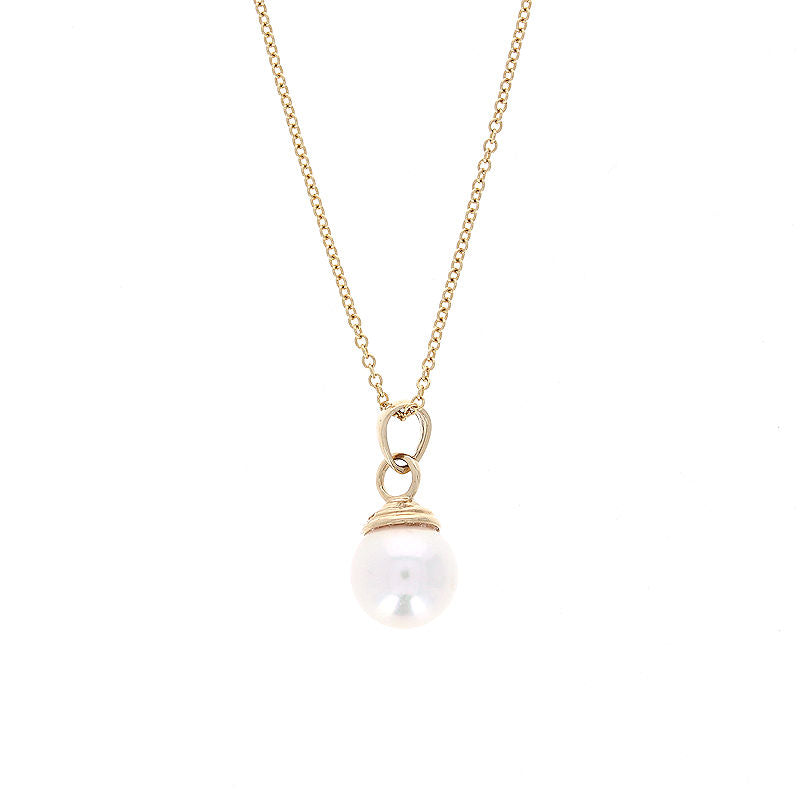 Ladies 14kt Yellow Gold 7.5-8mm Saltwater Akoya Pearl Pendant