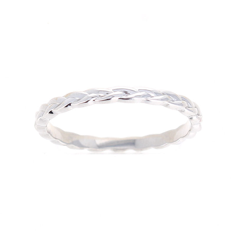 Ladies 14kt White Gold Braided Wedding Band