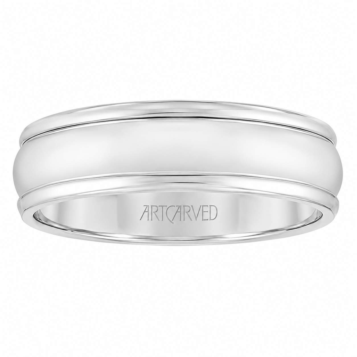 Mens 14kt White Gold 6mm Wedding Band
