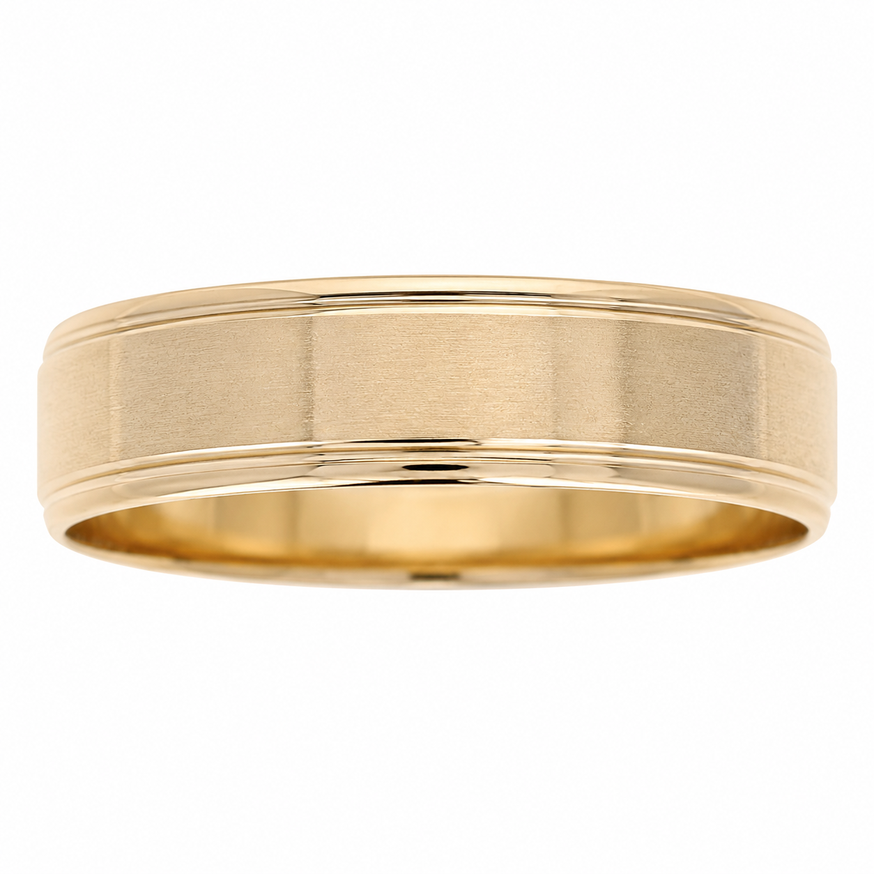 Mens 14kt Yellow Gold 6mm Wedding Band