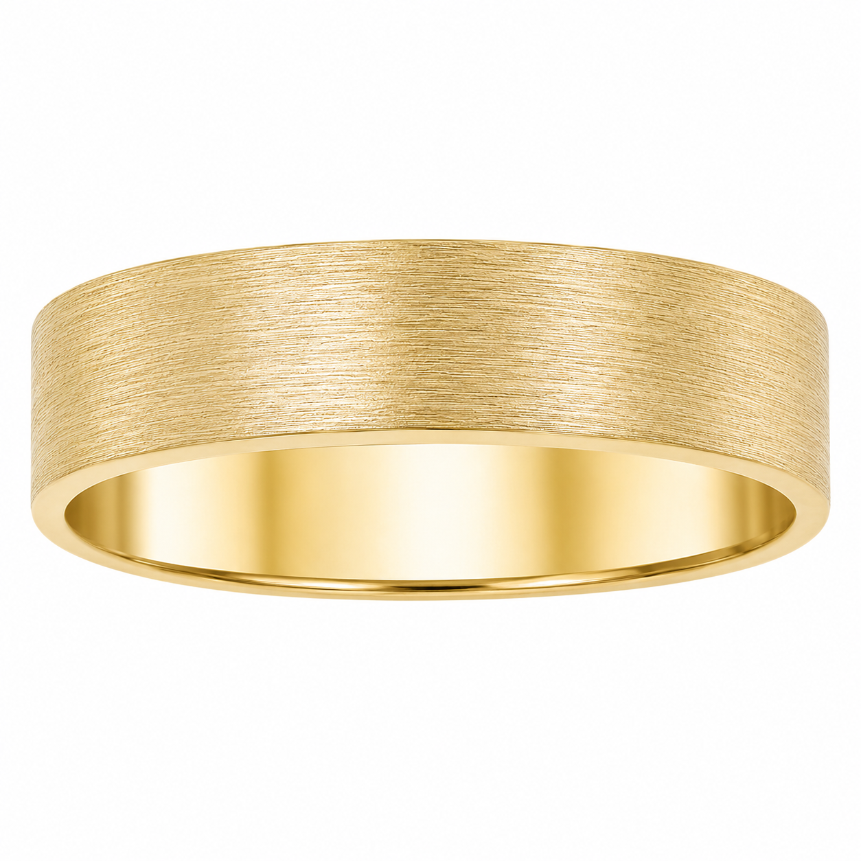 Mens 14kt Yellow Gold 6mm Satin Wedding Band