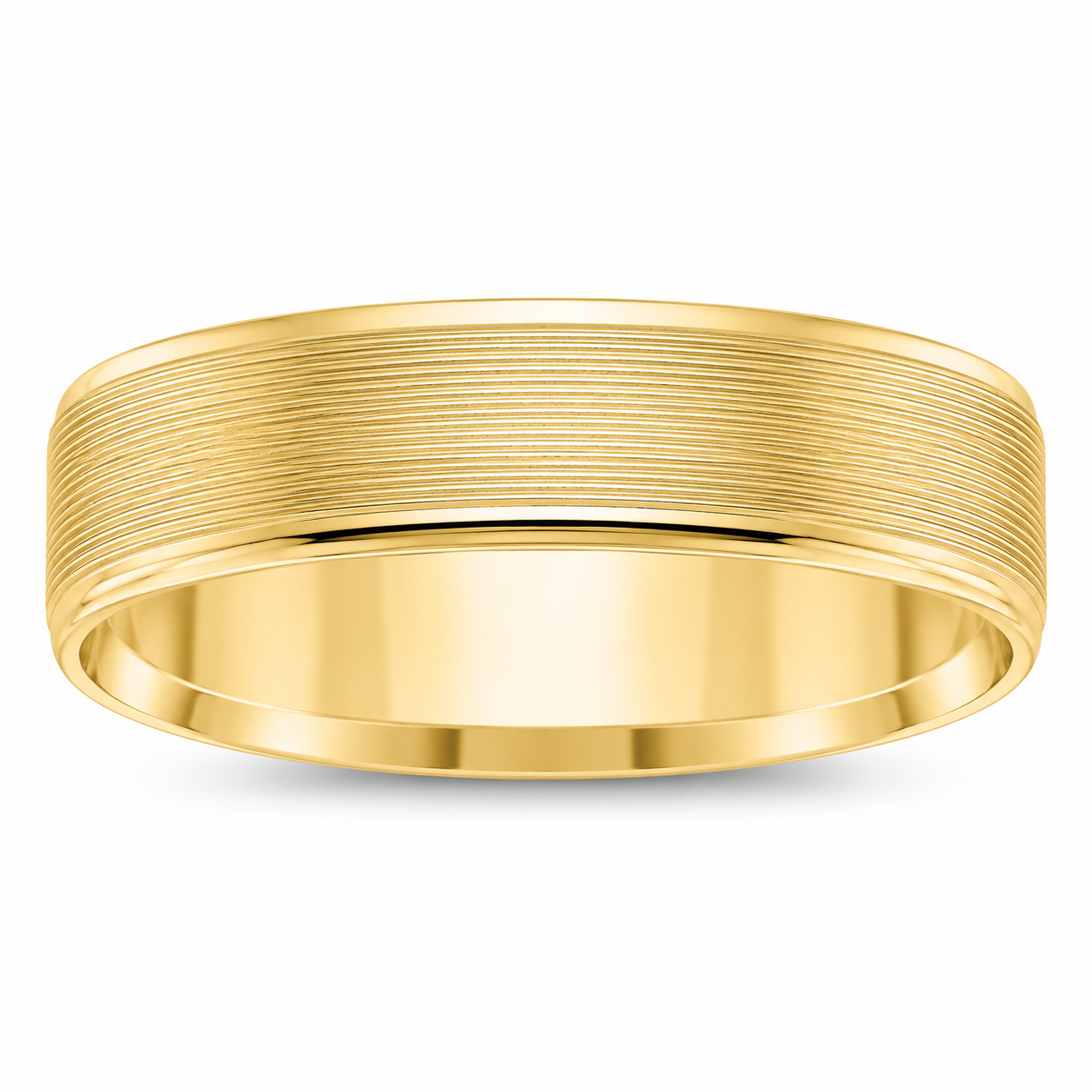 Mens 14kt Yellow Gold 6mm Wedding Band