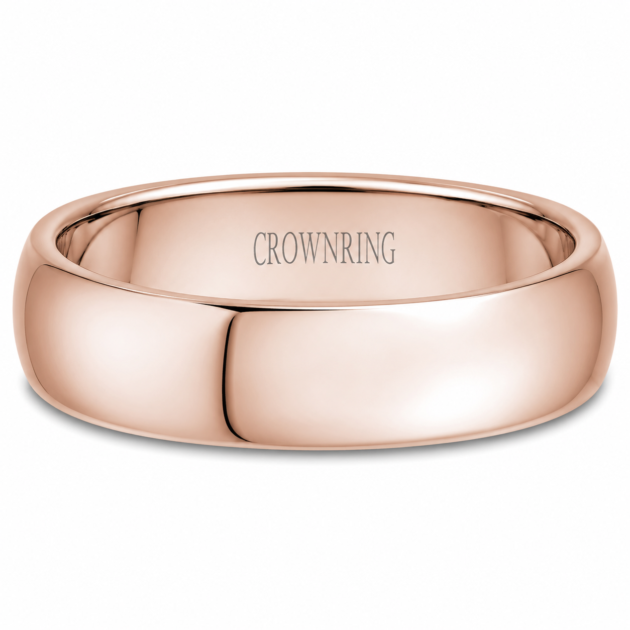 Mens 14kt Rose Gold 6mm Wedding Band