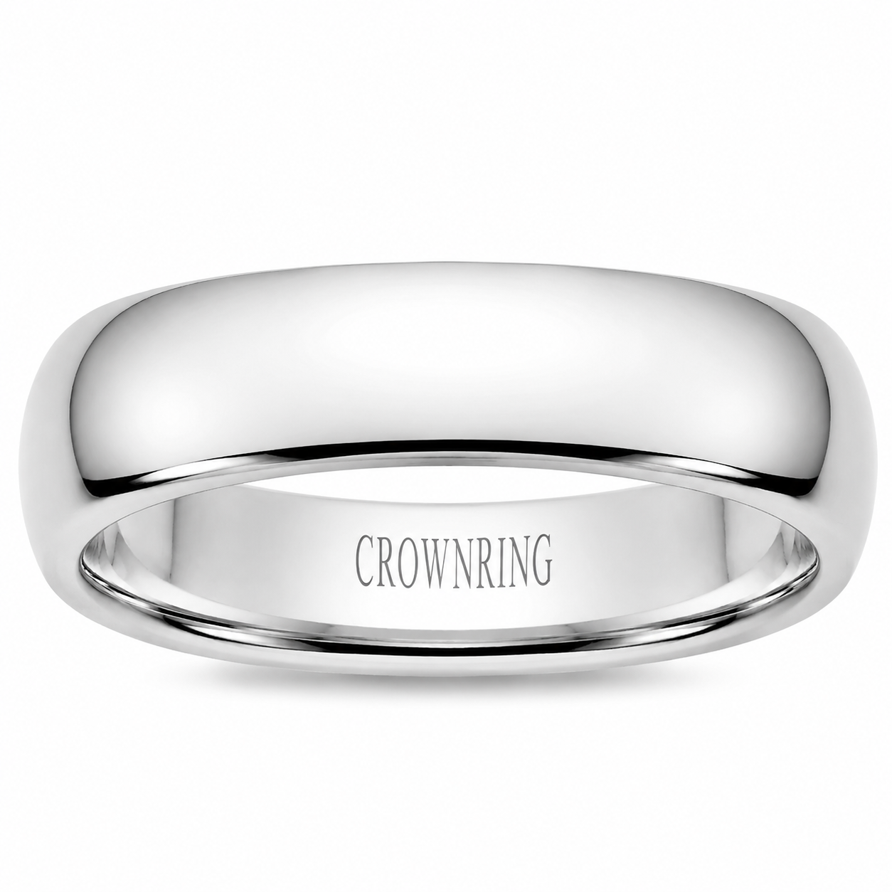 Mens 10kt White Gold 6mm Wedding Band