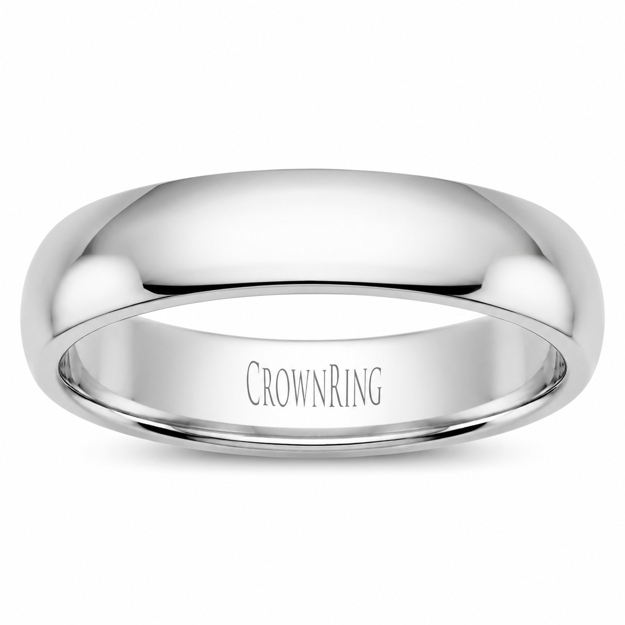 Mens 14kt White Gold 6mm Wedding Band