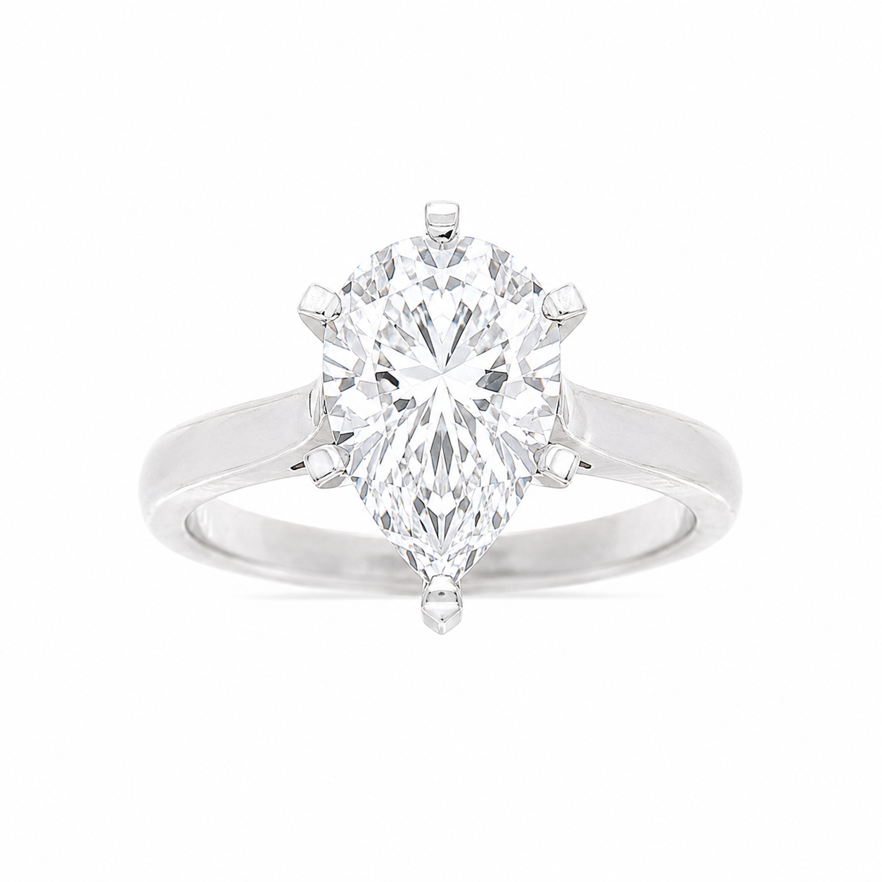 Ladies 14kt White Gold Solitaire Engagement Ring Setting