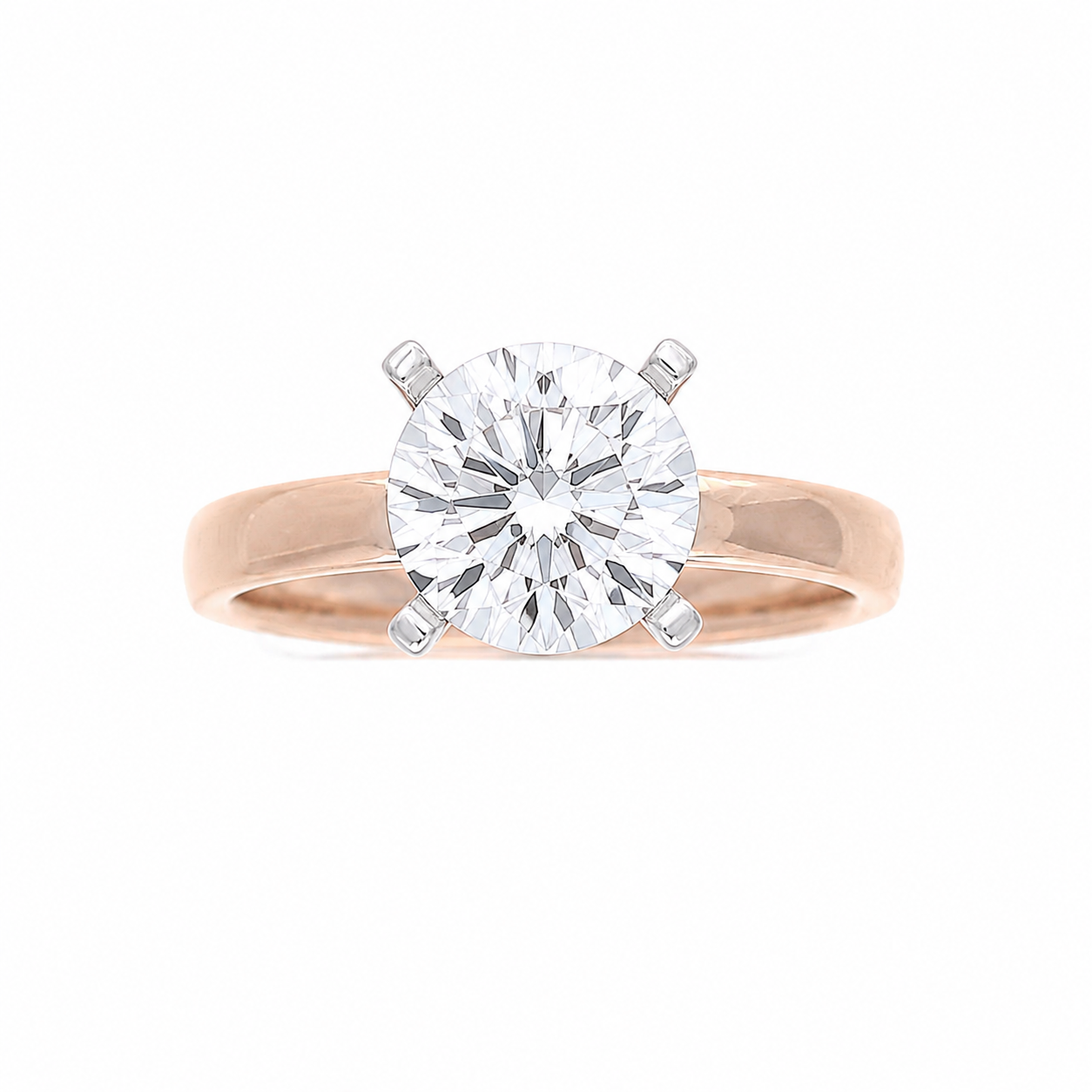 Ladies 14kt Rose Gold Solitaire Engagement Ring Setting