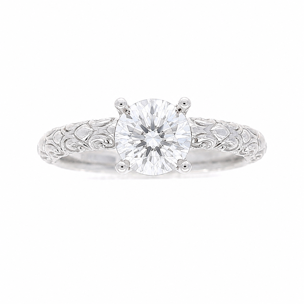 Ladies 14kt White Gold Engagement Ring Setting