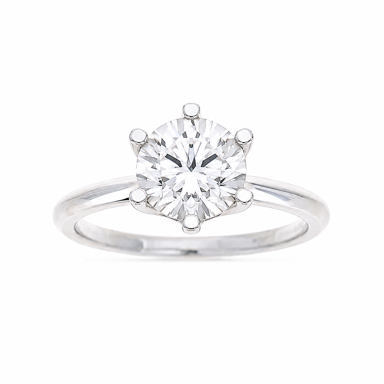 Ladies 14kt White Gold Solitaire Engagement Ring Setting