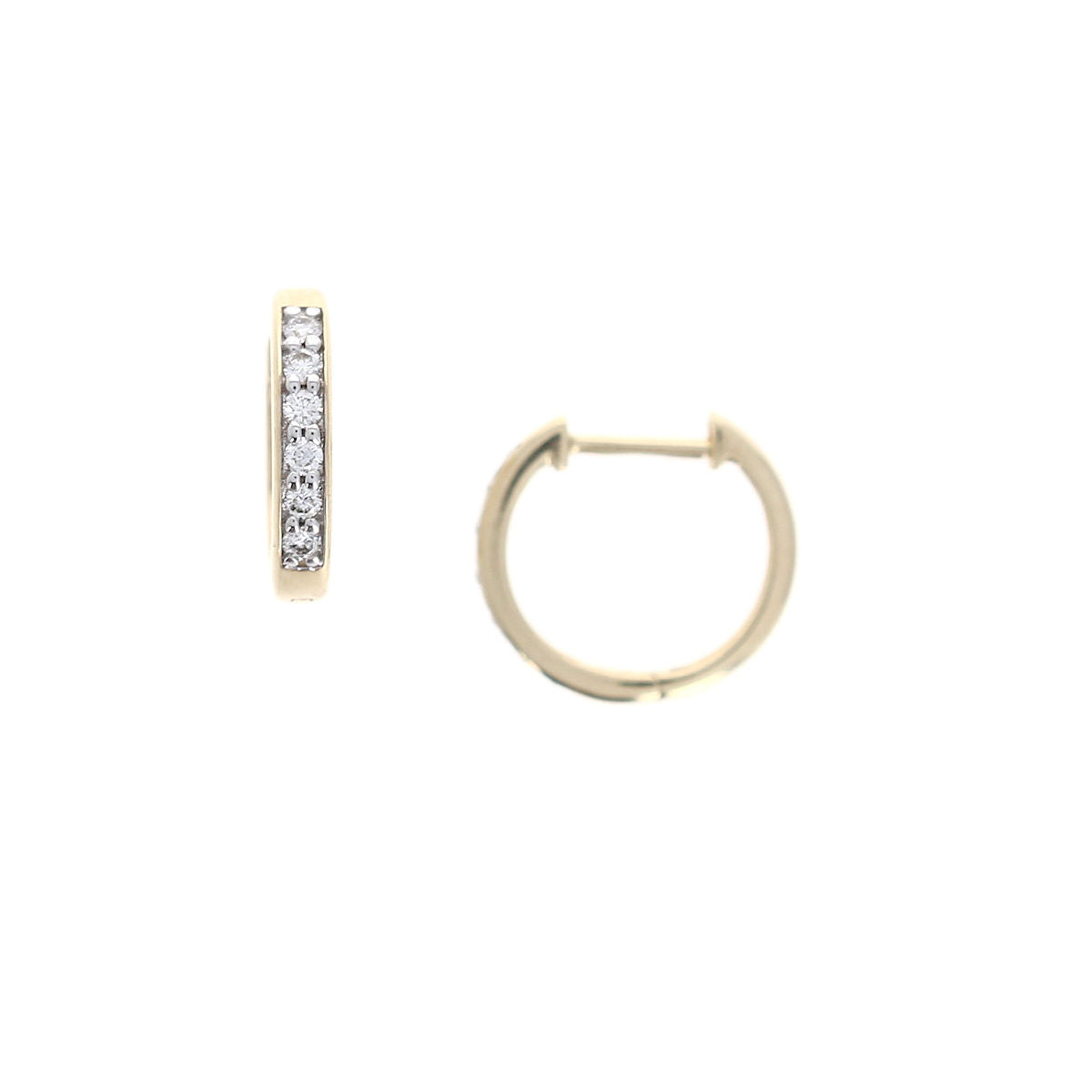 Ladies 14kt Yellow Gold 0.12cts Diamond Hoop Earrings
