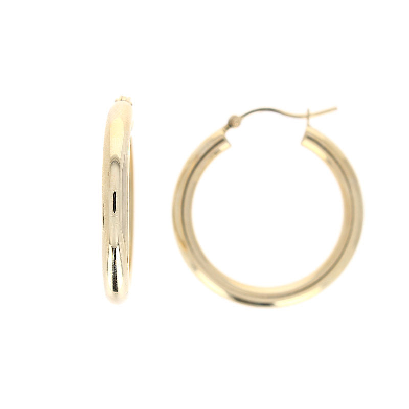 Ladies 14kt Yellow Gold 3mm Hoop Earrings