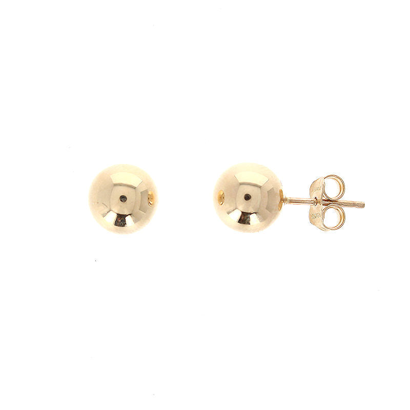 Ladies 14kt Yellow Gold 8mm Ball Earrings