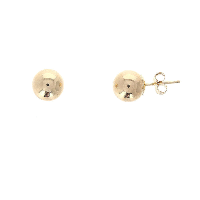 Ladies 14kt Yellow Gold 7mm Ball Earrings