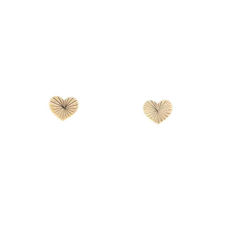 Ladies 14kt Yellow Gold Heart Earrings