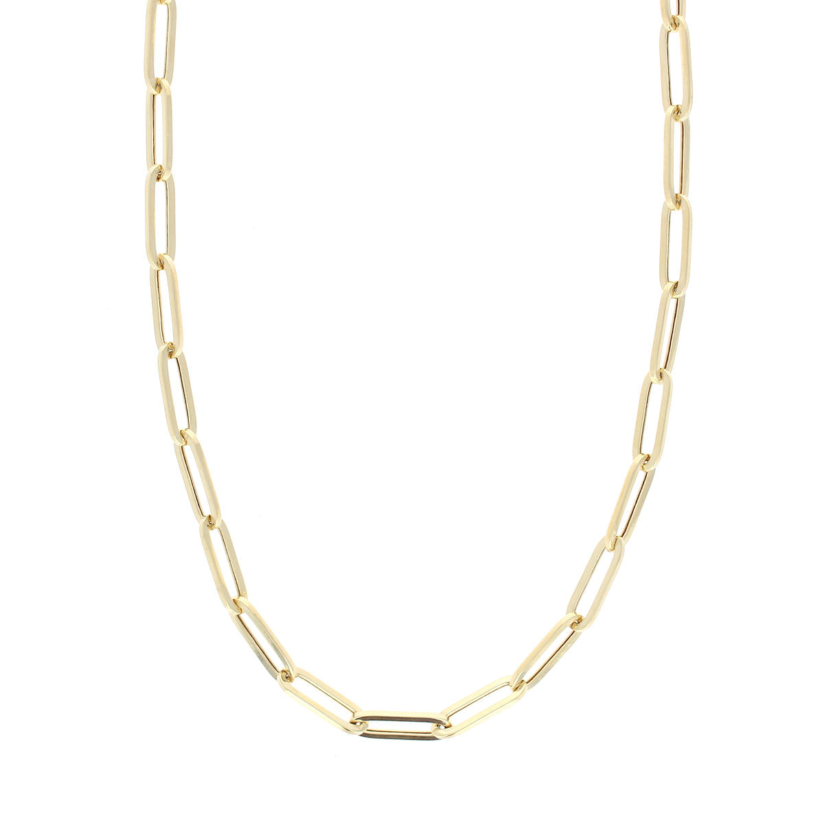 Ladies 14kt Yellow Gold 4.2mm Paperclip Necklace