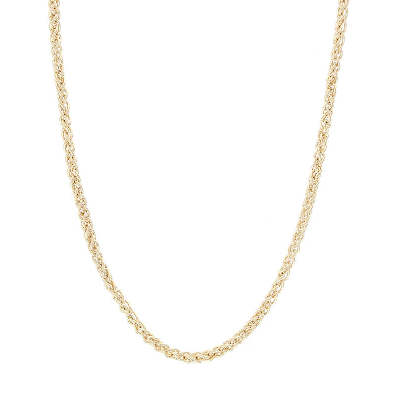 Ladies 14kt Yellow Gold Round Wheat Chain 20" Long