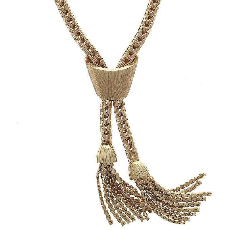 Ladies 14kt Yellow Gold Tassel Necklace