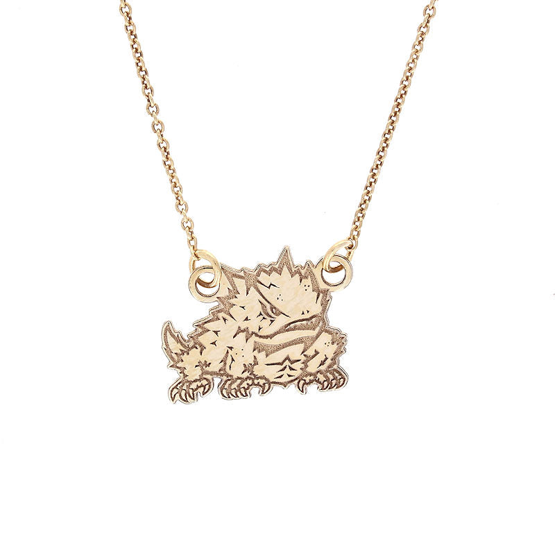 Ladies 10kt Yellow Gold TCU Horned Frog Pendant