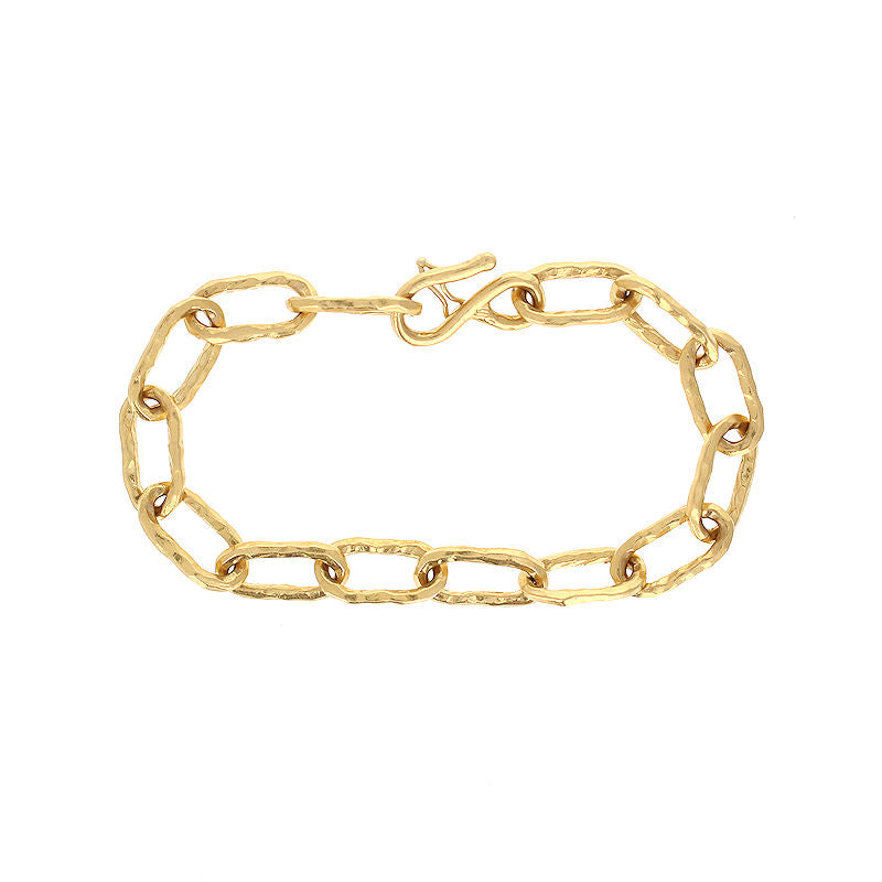 Ladies 22kt Yellow Gold Byzantine Hammered Bracelet