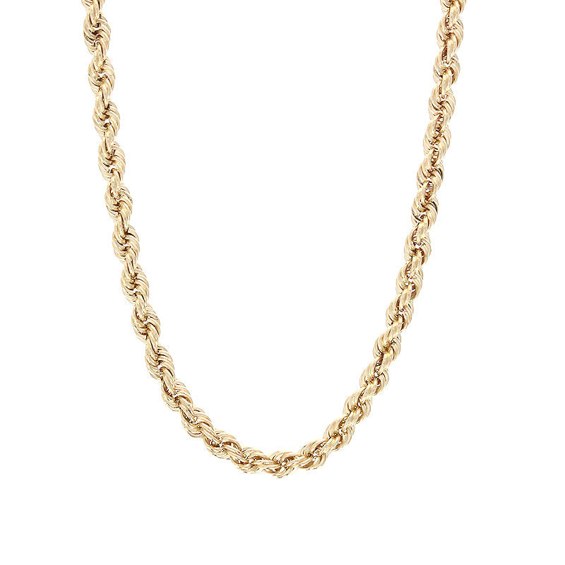 Mens 14kt Yellow Gold 3mm Rope Chain
