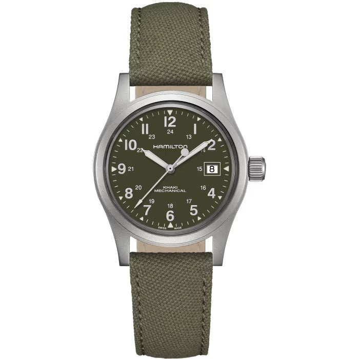 Mens Stainless Steel Khaki Field Hamilton Mechanical Watch H69439363