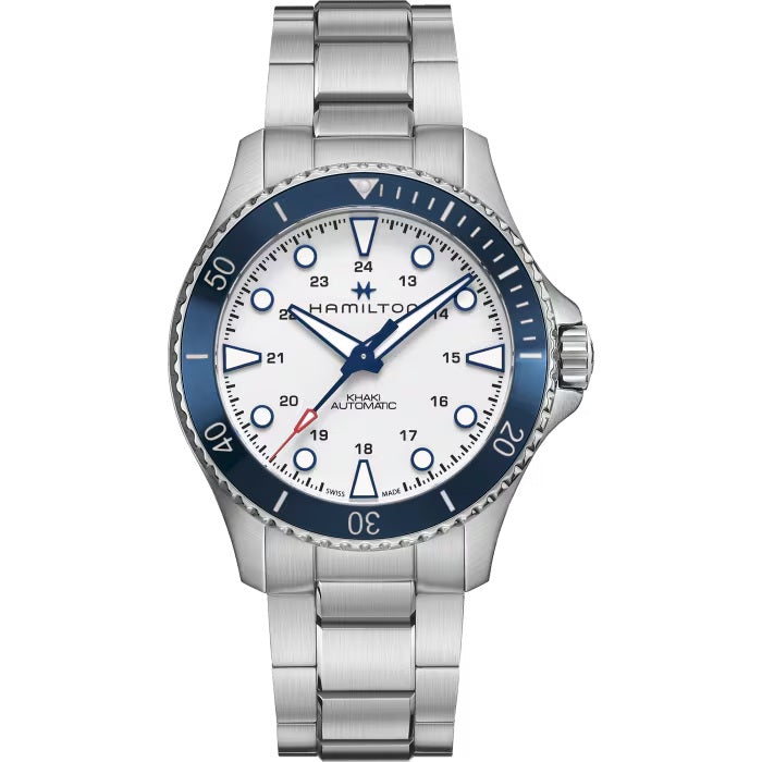 Mens Stainless Steel Khaki Navy Scuba Hamilton Automatic Watch H82505150