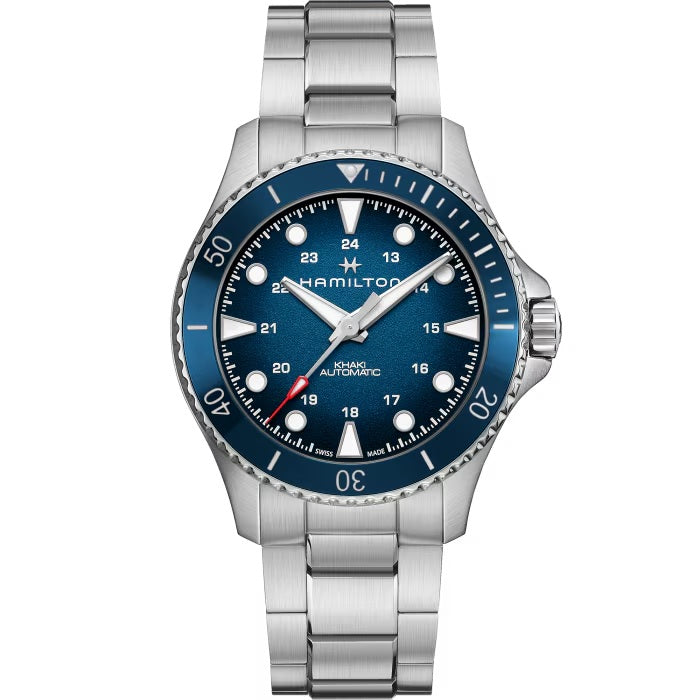 Mens Stainless Steel Khaki Navy Scuba Hamilton Automatic Watch H82505140