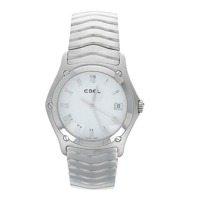 Mens Stainless Steel Classic Wave Ebel Quartz Watch 9187F41/16225